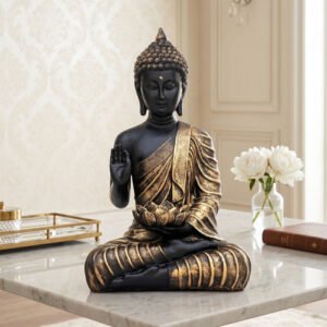 Light Gold & Black Buddha Statue