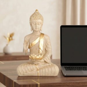 Multistone  Buddha Statue 10 inch long