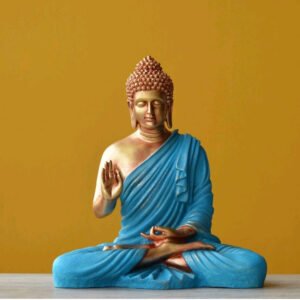 Buddha Statue - 15 Inch Gold & Firoze